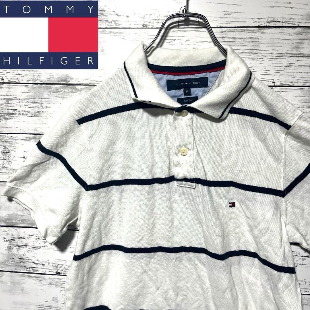 【人気定番】トミーヒルフィガー 半袖ポロシャツ M C982拍卖