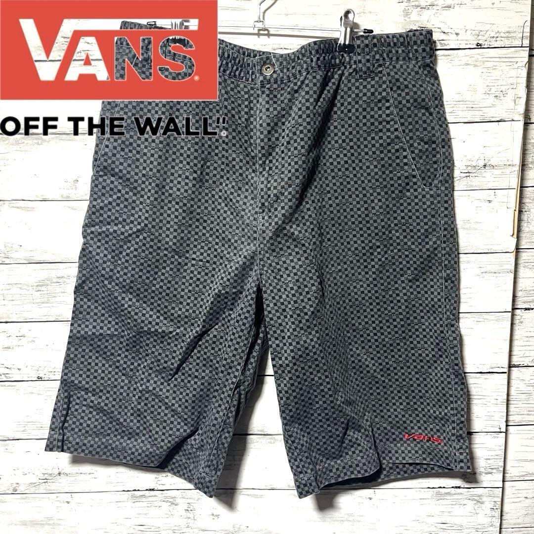 【人気商品】VANS ハーフパンツ チェック柄 刺繍ロゴ L C938拍卖