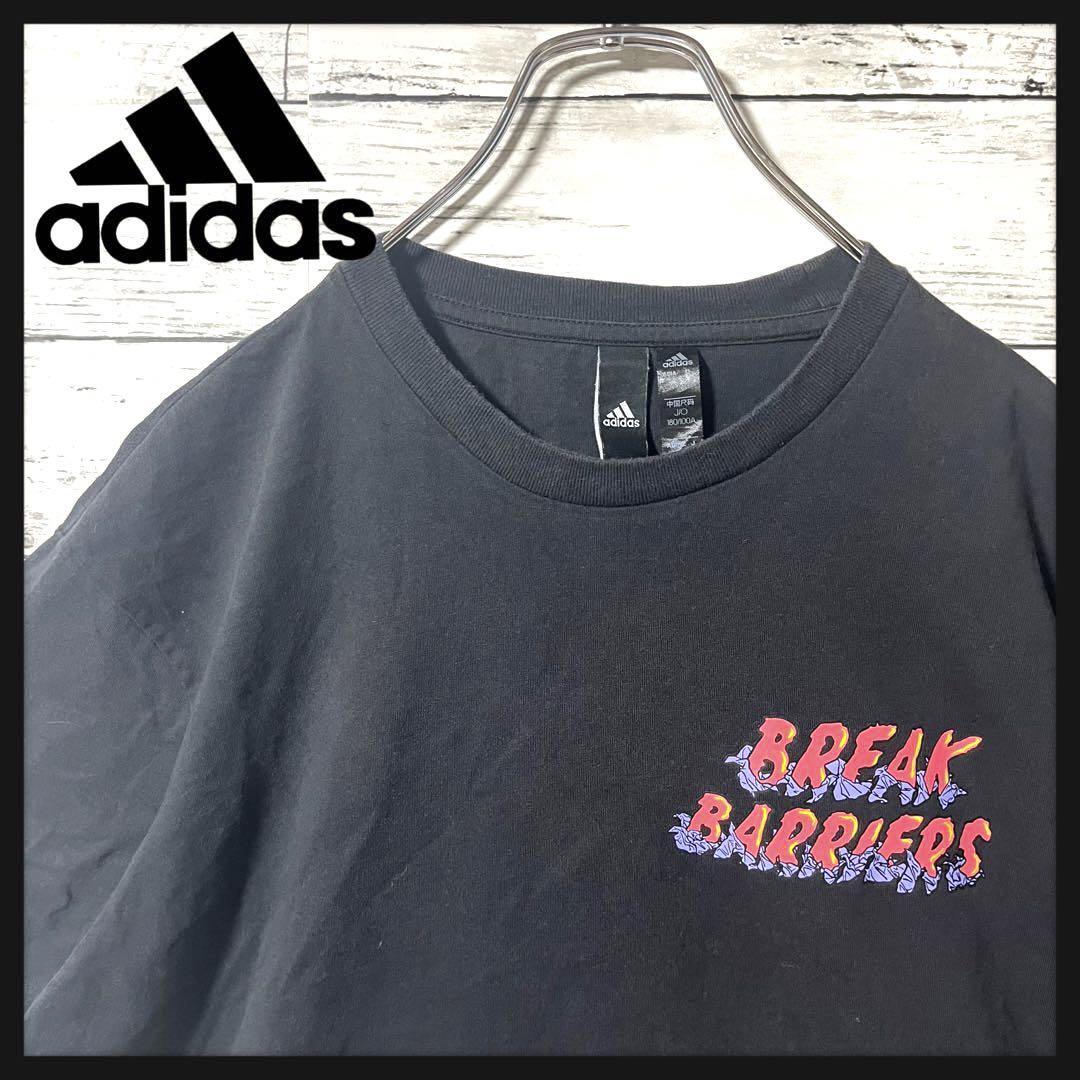 【人気商品】adidas ブラック 半袖Tシャツ バックロゴ O A483拍卖