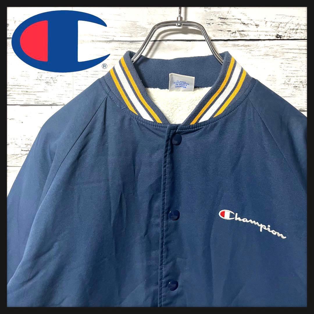 【入手困難】チャンピオン ジャケットネイビー 裏起毛 刺繍ロゴ S A220拍卖