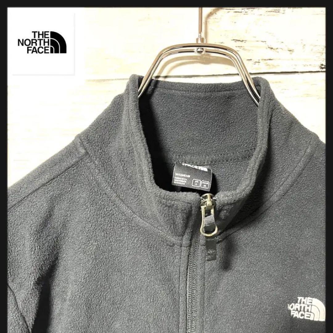 ノースフェイス ブラックフルジップ フリースジャケット レディースMサイズA59拍卖