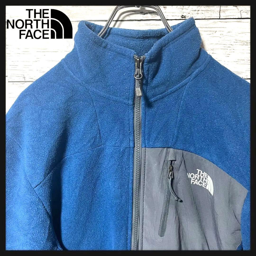 【人気カラー】ノースフェイス ブルー フリースジャケット メンズS A93拍卖