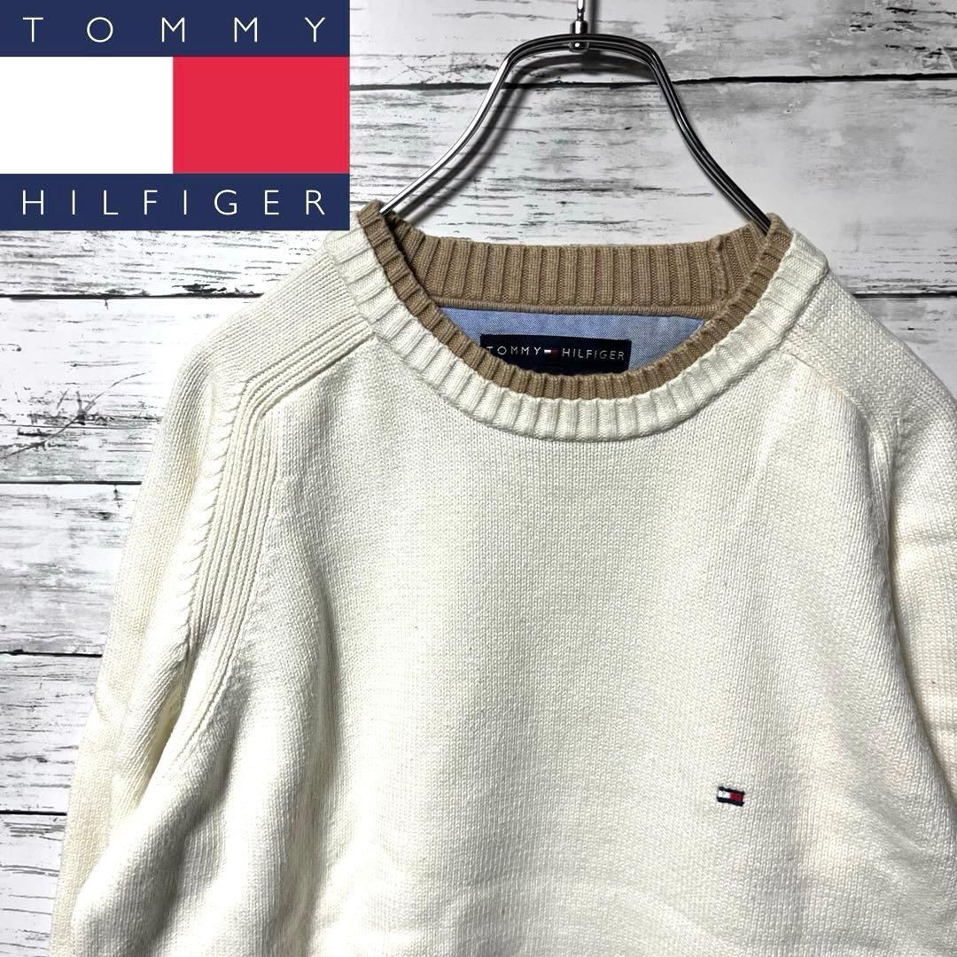 【定番人気】トミーヒルフィガー セーターニット 刺繍ロゴ M C846拍卖