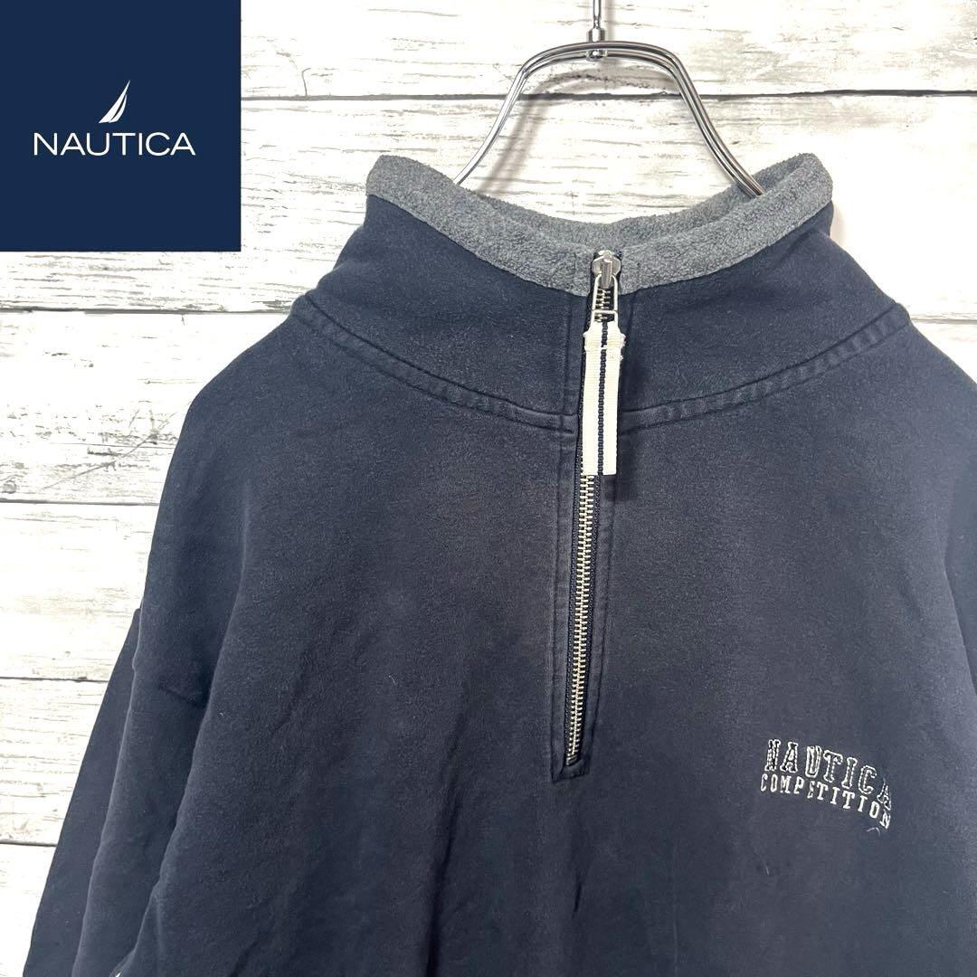 【入手困難】NAUTICA トレーナー ハーフジップ 刺繍ロゴ C812拍卖