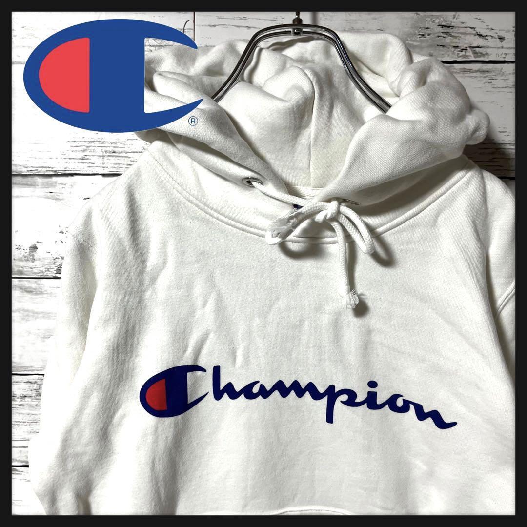 【人気商品】USA製 チャンピオン パーカー ビッグプリントロゴ M A815拍卖