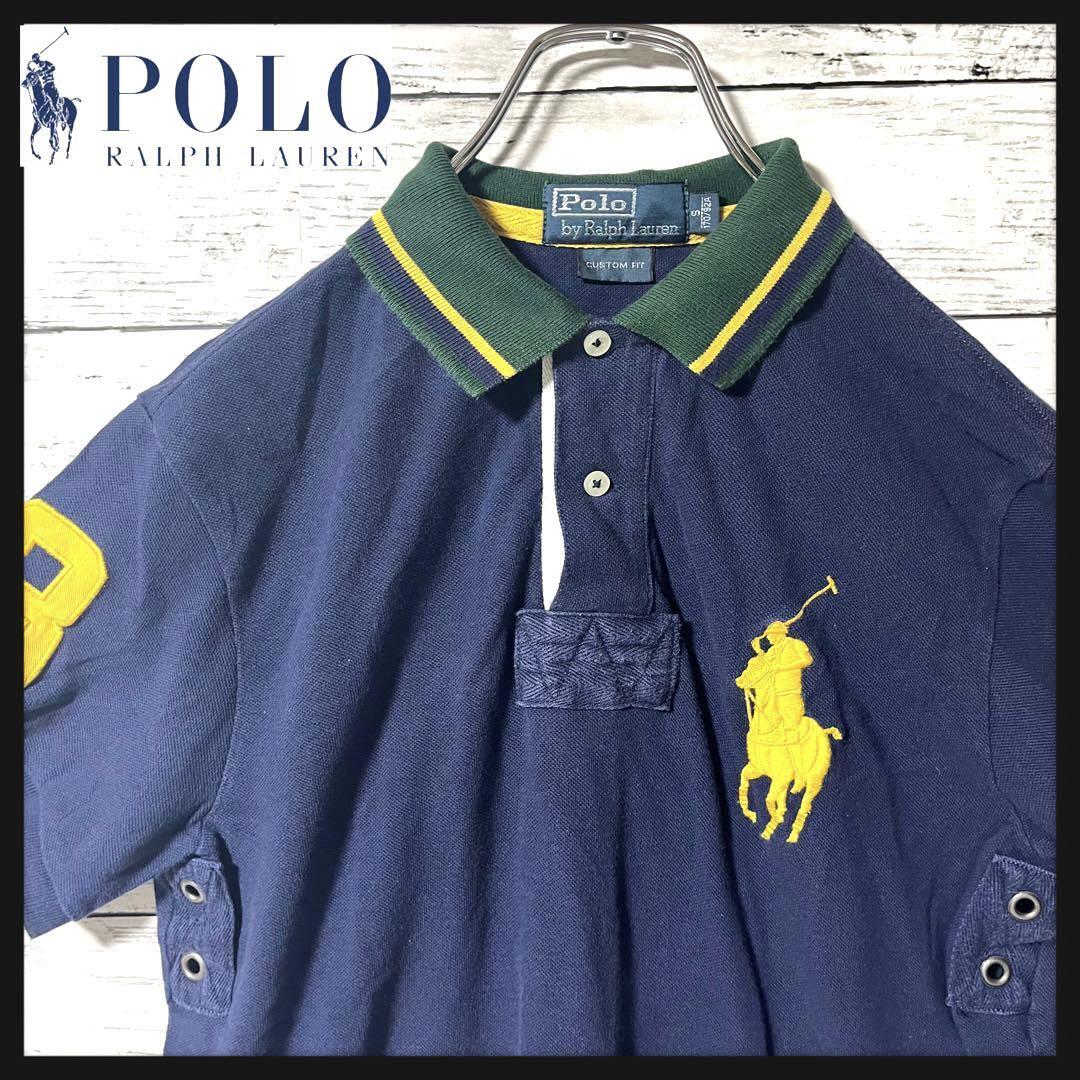 【人気デザイン】ポロ ラルフローレン ビッグ刺繍ロゴ 半袖ポロシャツS A838拍卖