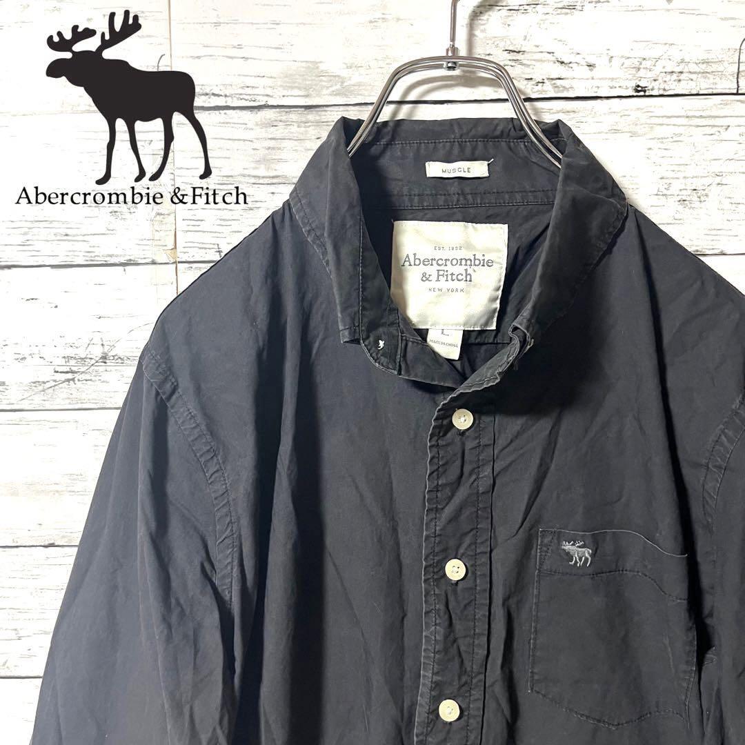 【目玉商品】アバクロ 長袖シャツ ワンポイント刺繍 L A996拍卖