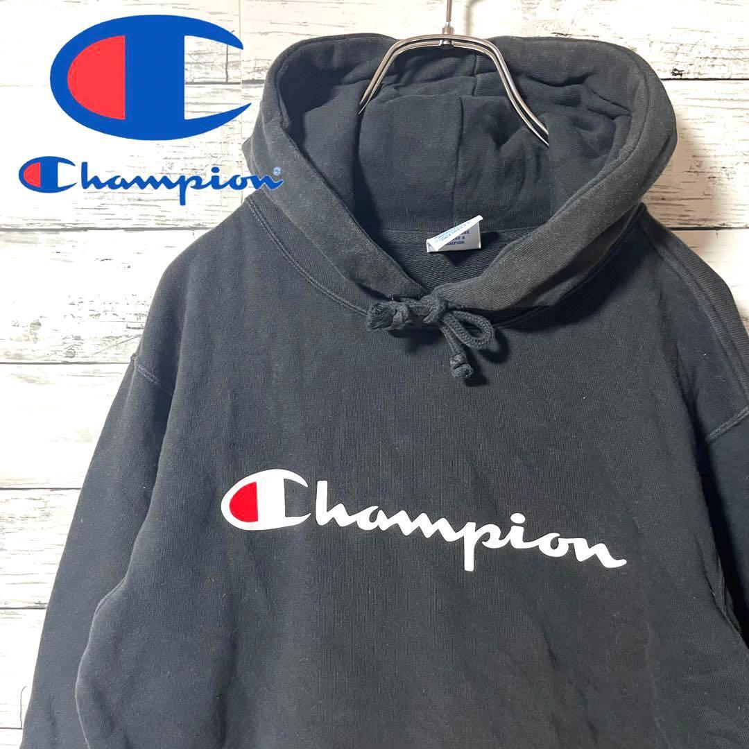 【定番人気】チャンピオン スウェットパーカー プリントロゴ L C2拍卖