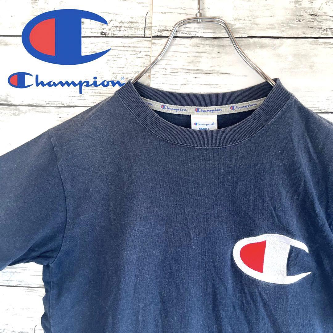 【人気デザイン】チャンピオン ビッグ刺繍ロゴ 半袖Tシャツ S C89拍卖