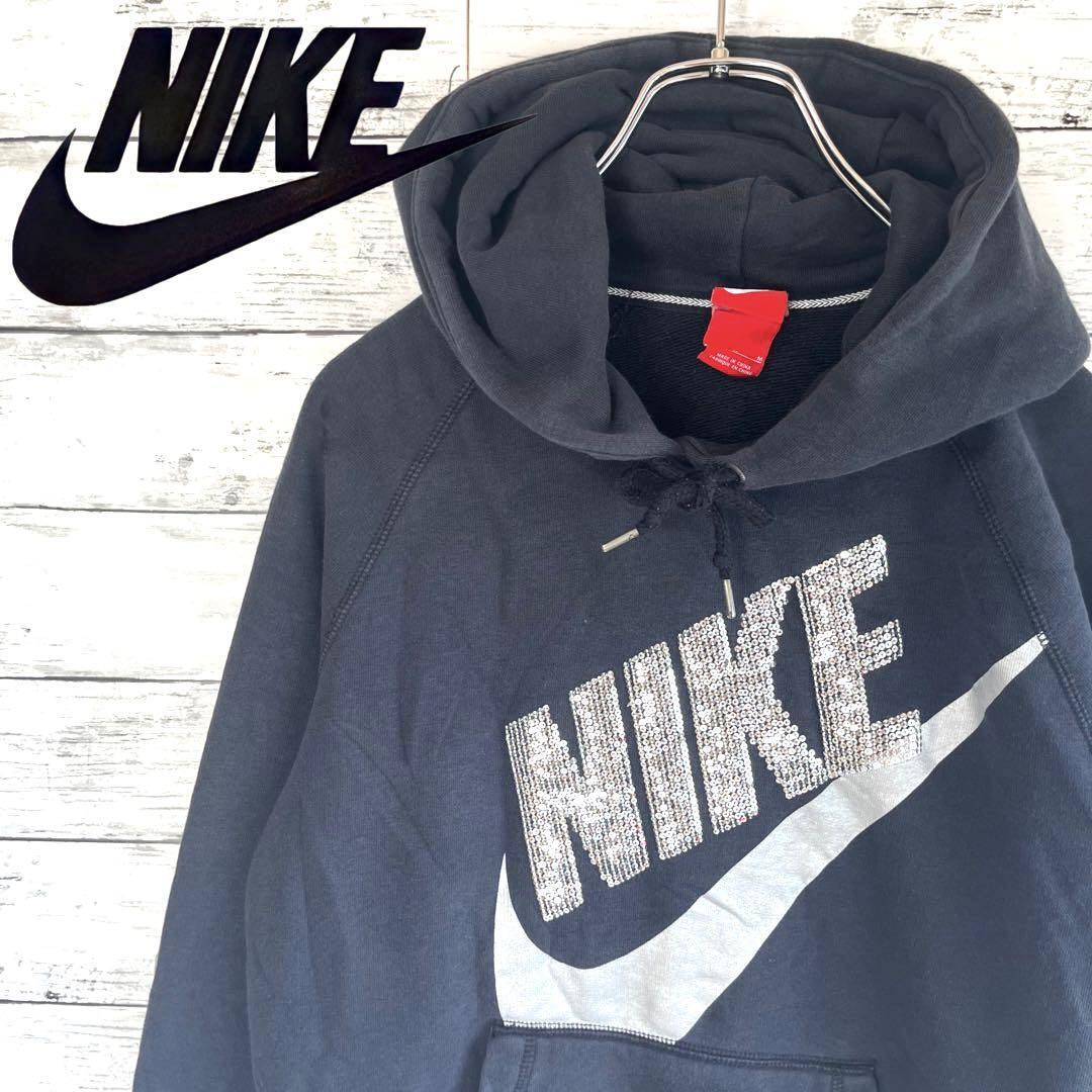 【希少デザインロゴ】NIKE ビッグプリント スウェットパーカー M C90拍卖