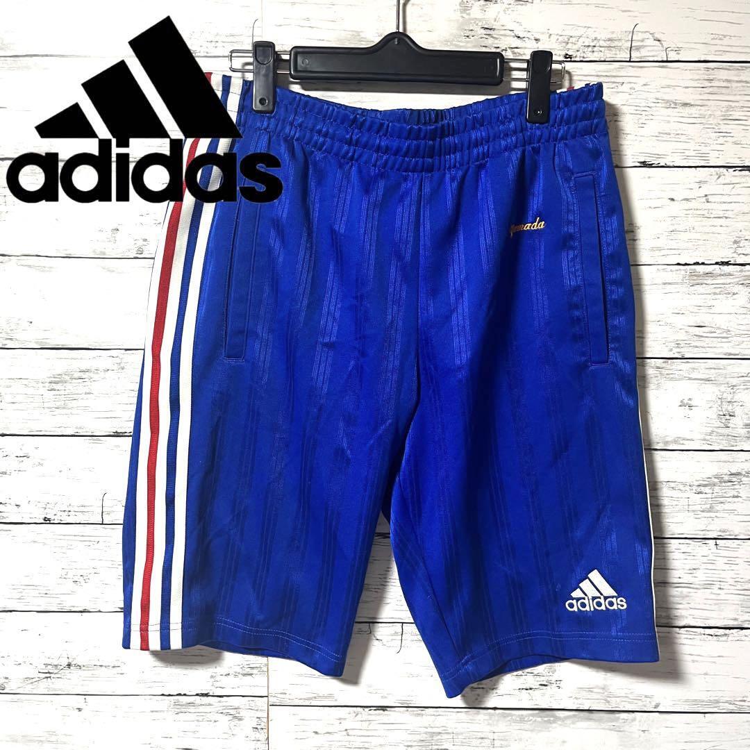 【人気商品】adidas ハーフパンツ スリーライン 刺繍ロゴ M C144拍卖