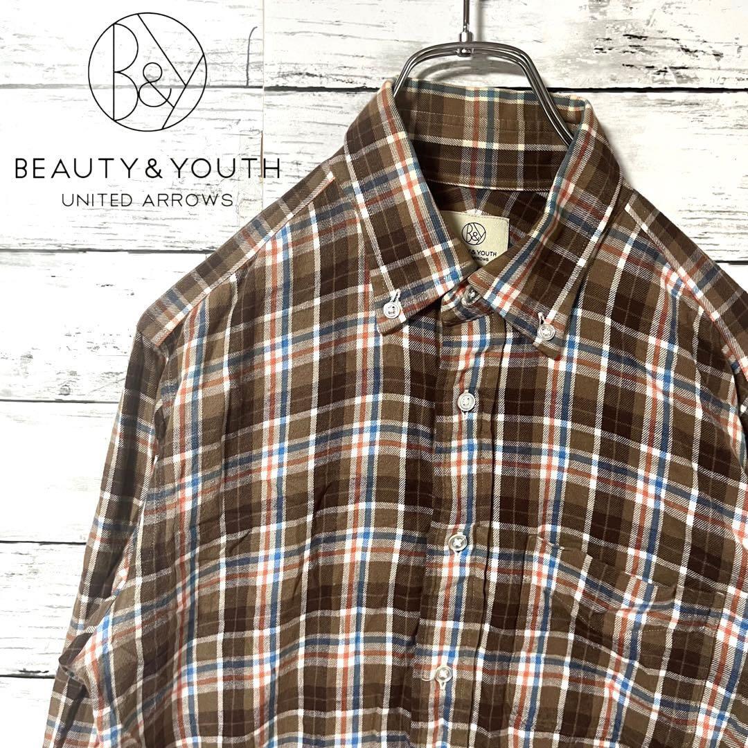 【希少商品】ユナイテッドアローズ 長袖チェックシャツ S C185拍卖