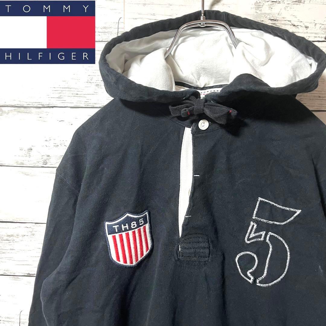 【人気デザイン】トミーヒルフィガー スウェットパーカー 刺繍ロゴ L C187拍卖