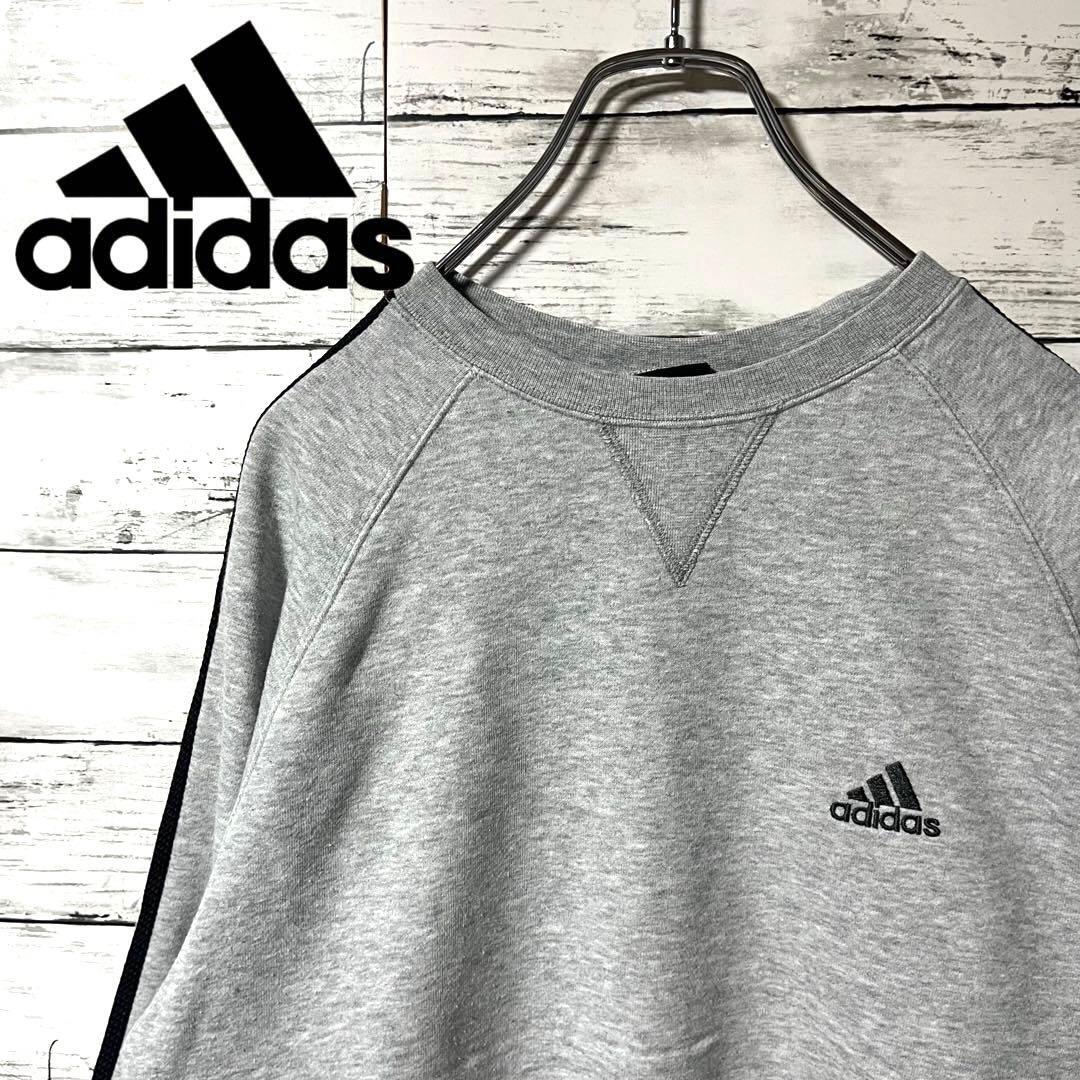 【人気商品】adidas トレーナー 刺繍ロゴ スリーライン M C232拍卖