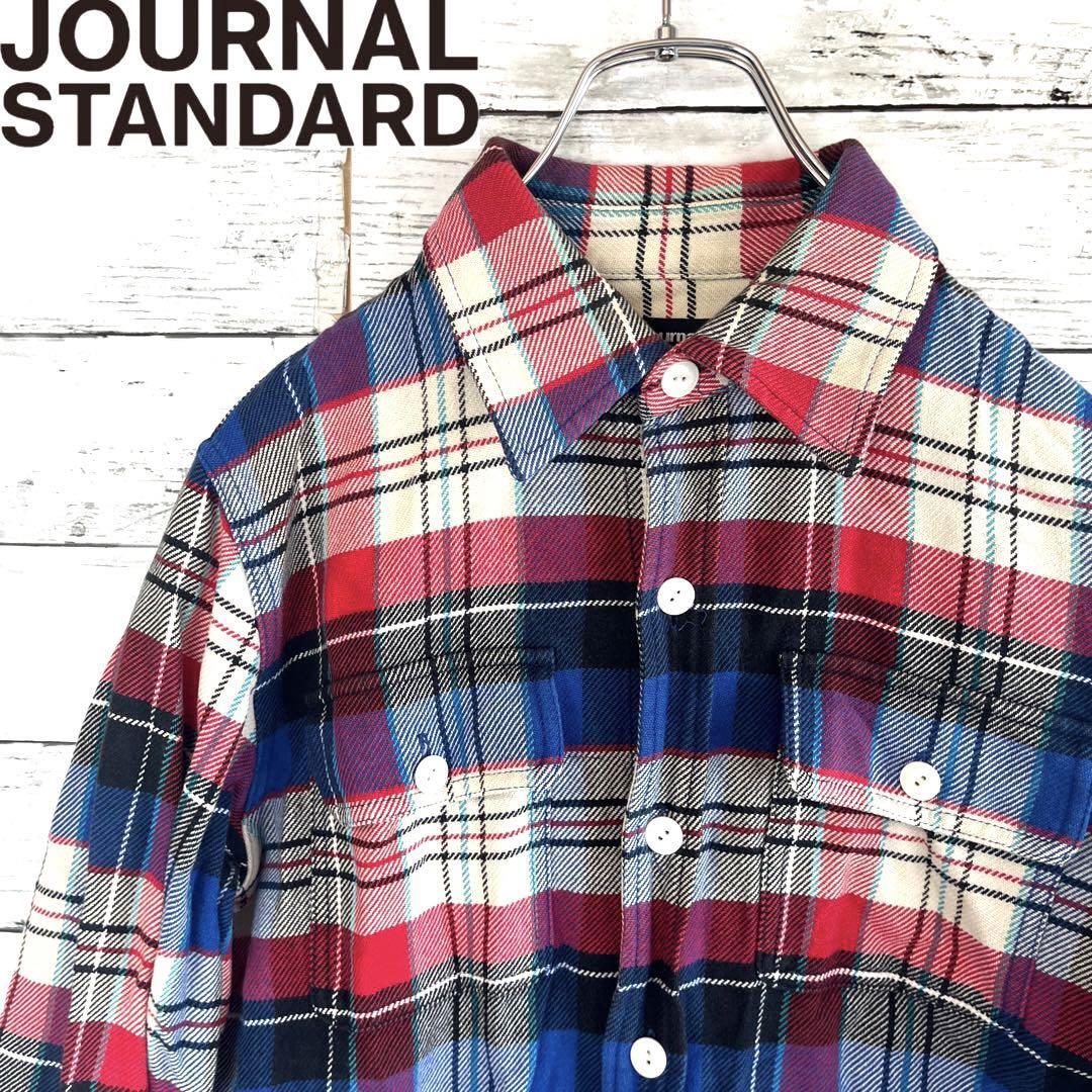 【人気デザイン】ジャーナルスタンダード 長袖ネルシャツ チェック柄 M C424拍卖