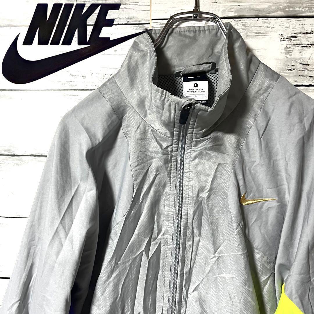 【人気デザイン】NIKE ナイロンジャケット 刺繍ロゴ L C433拍卖