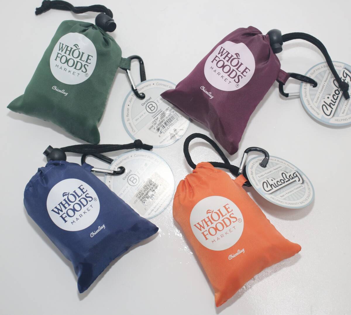 WHOLE FOODS ホールフーズ エコバッグ◆オレンジ◆トートバッグ◆新品◆未使用◆Chico Bag◆USA購入◆送料無料拍卖