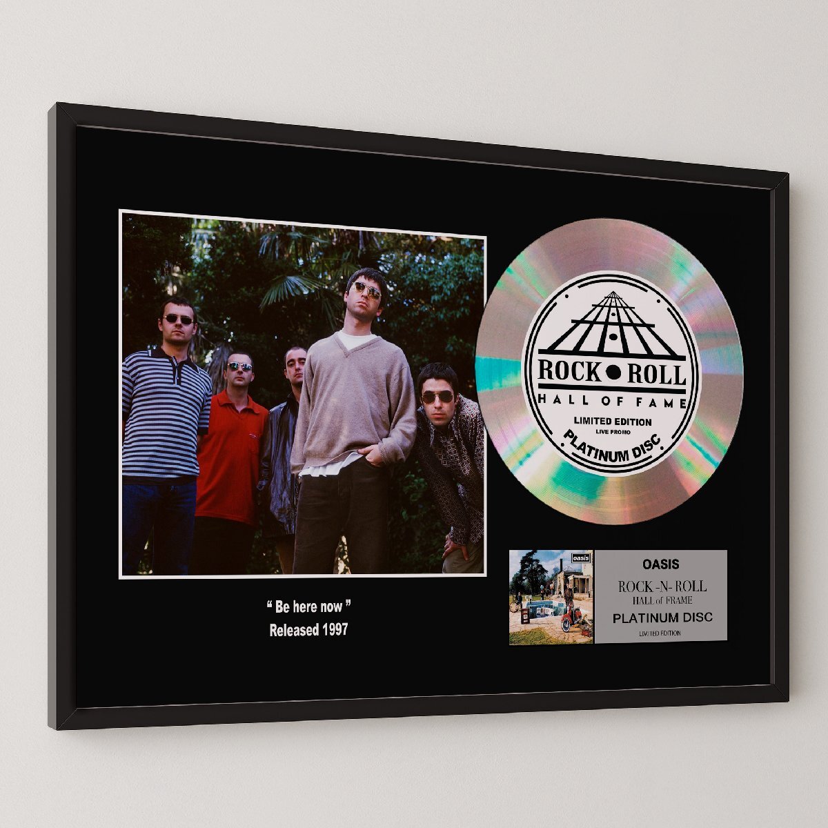 Oasis オアシス Be Here Now ビィ・ヒア・ナウ platinum disc album プラチナディスク 証明書付 ‐ 2拍卖
