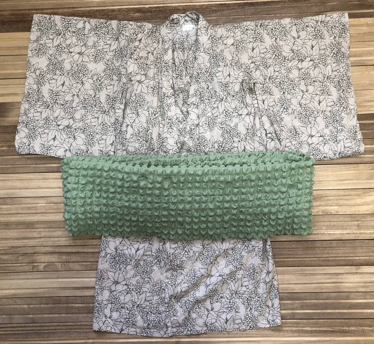 130cm セパレートゆかた 帯セット バースデイ tiny manon(タイニーマノン) 浴衣 オシャレ 美品拍卖