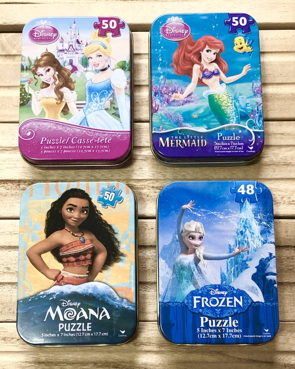 4セット ディズニープリンスジグソーパズル モアナ アナと雪の女王 リトル・マーメイド アリエル シンデレラ ベル Disney 拍卖