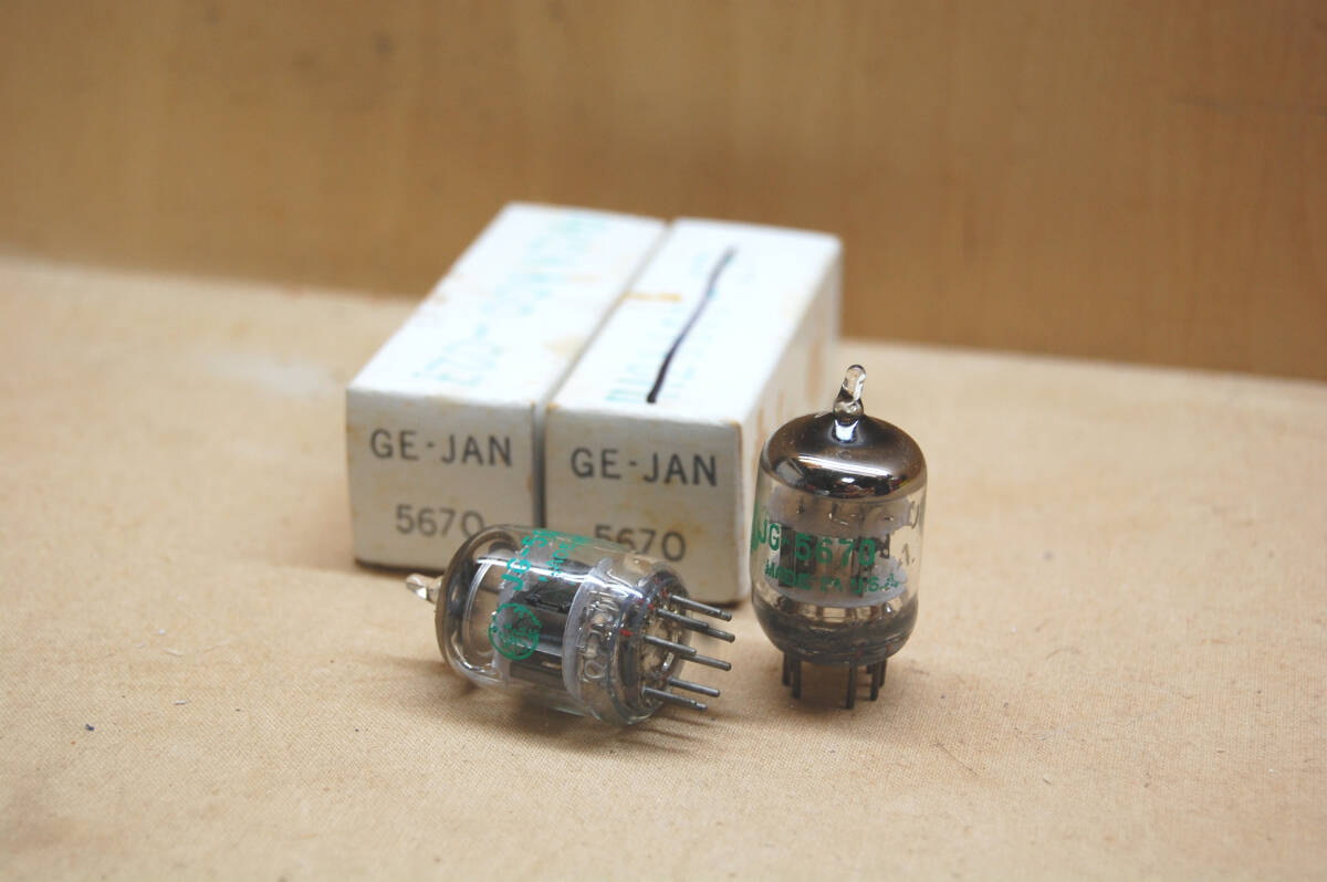 真空管 GE JG-5670 Green Print in Military Surplus NOS pair (2pcs.)拍卖