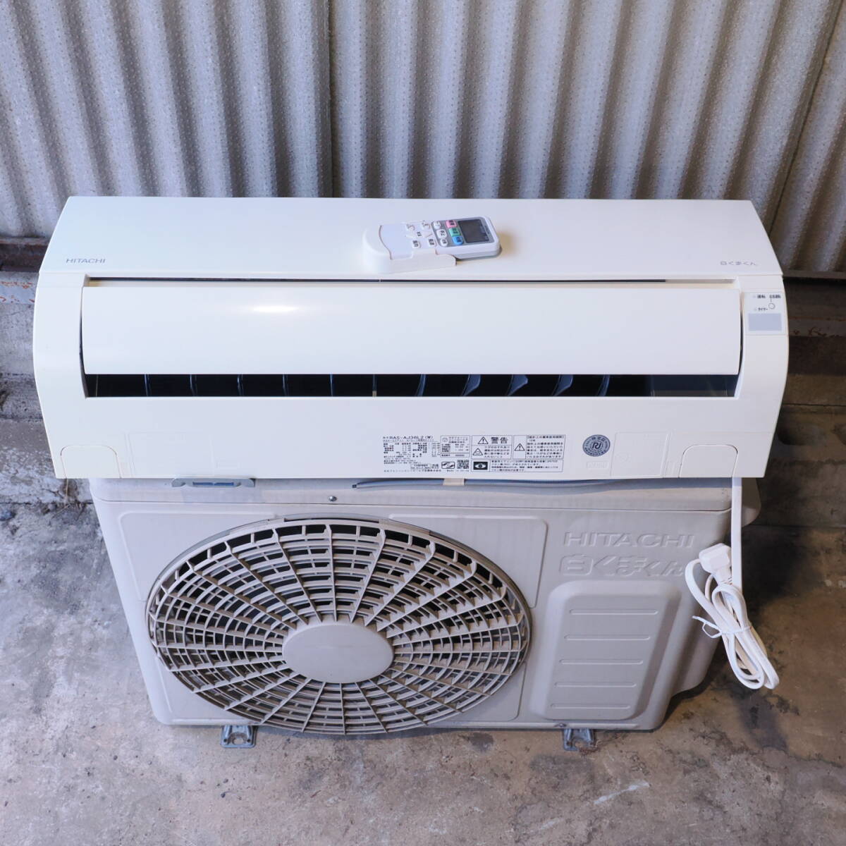 白くまくん 冷暖房エアコン 3.6kw 約12畳用 室内機 RAS-AJ36L2 室外機 RAC-AJ36L2 日立 200V拍卖