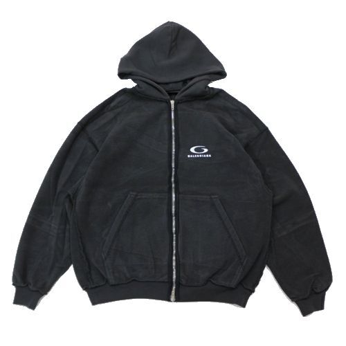 BALENCIAGA バレンシアガ 24AW Inside Out Regular Zip-Up Hoody ジップパーカー XXS ブラック拍卖