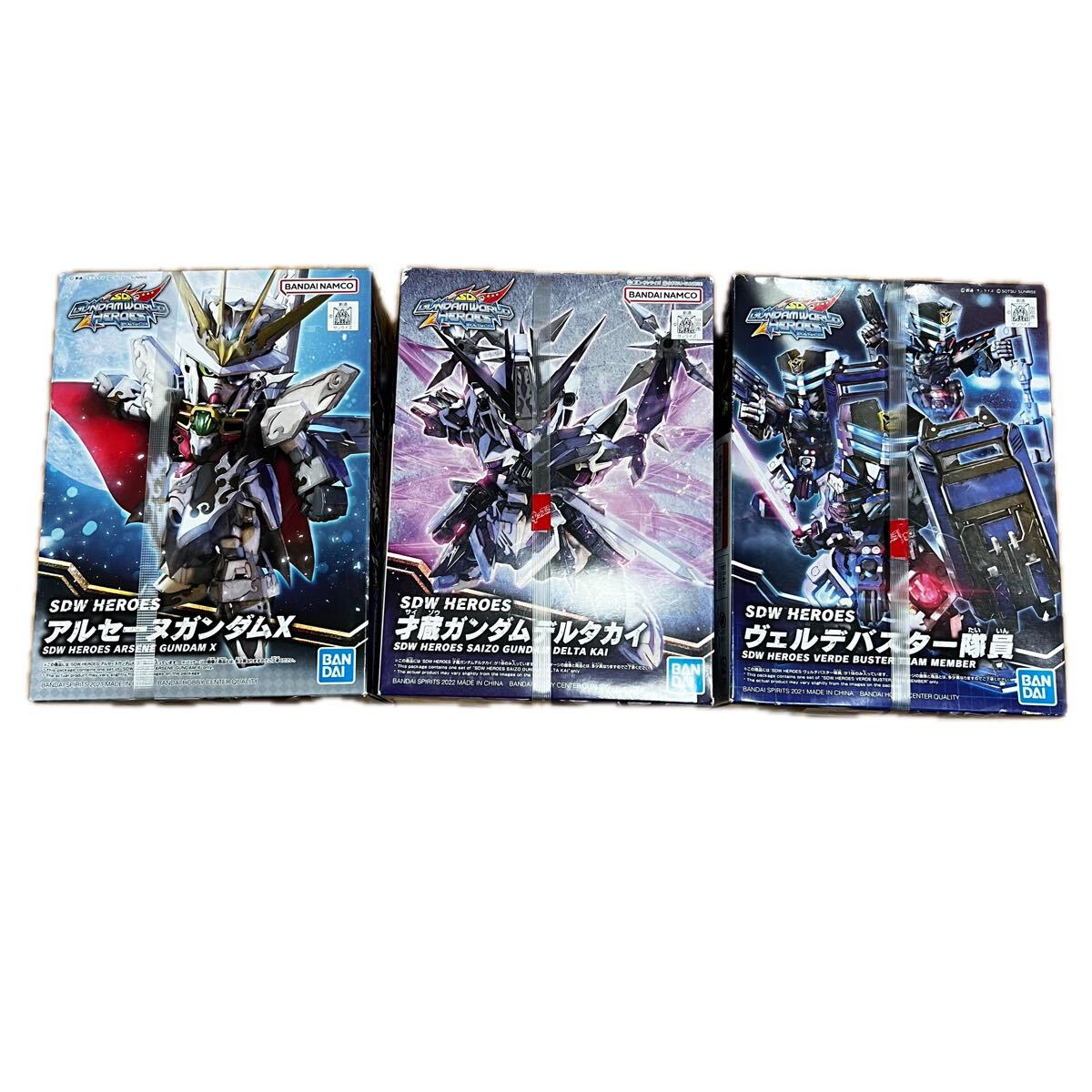 【未開封】SDW HEROES ガンダム 3点セット アルセーヌガンダムX/宇蓮ガンダムデルタカイ/ヴェルデバスター隊員 BANDAI 未組立 拍卖
