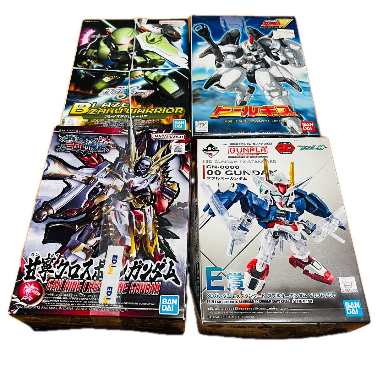 【まとめ売り】HG&SDガンダム 4種セット ザクウォーリア/トールギス/クロスボーン甘寧/ダブルオーガンダムE賞 バンダイ 未開封品あり拍卖