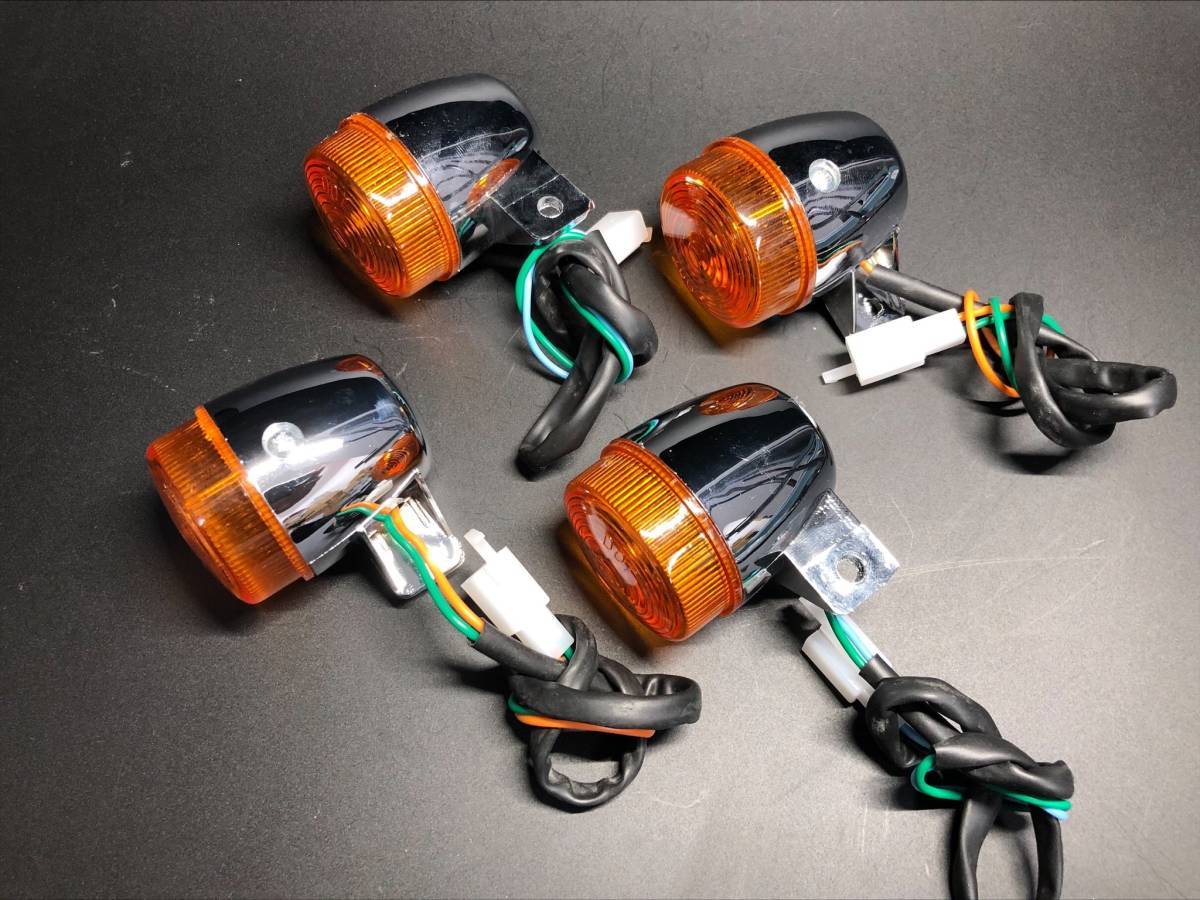 送料込み モンキー/ゴリラ Z50J 純正タイプ ウインカー オレンジ/メッキ 4個SET拍卖