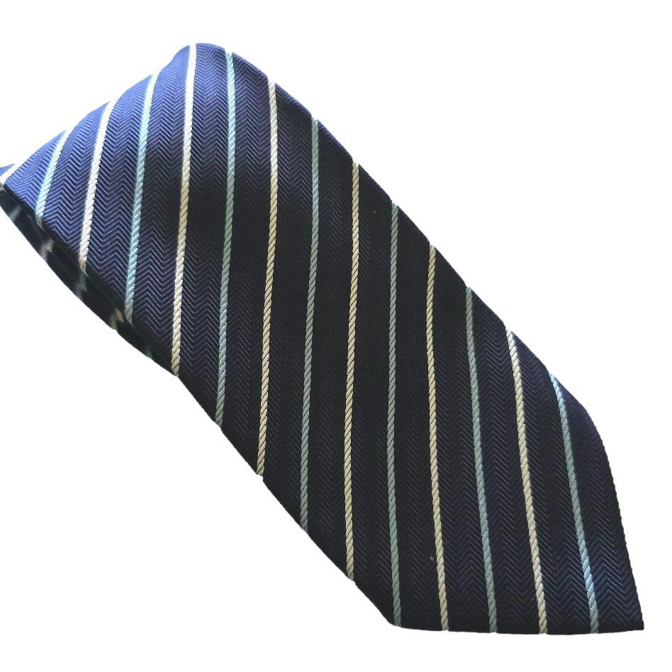 【送料込】USED 希少 Tailor’s Pride テーラーズ プライド 日本製 ヘリンボーン地 ストライプ シルク ネクタイ Hand Made 厚手素材拍卖