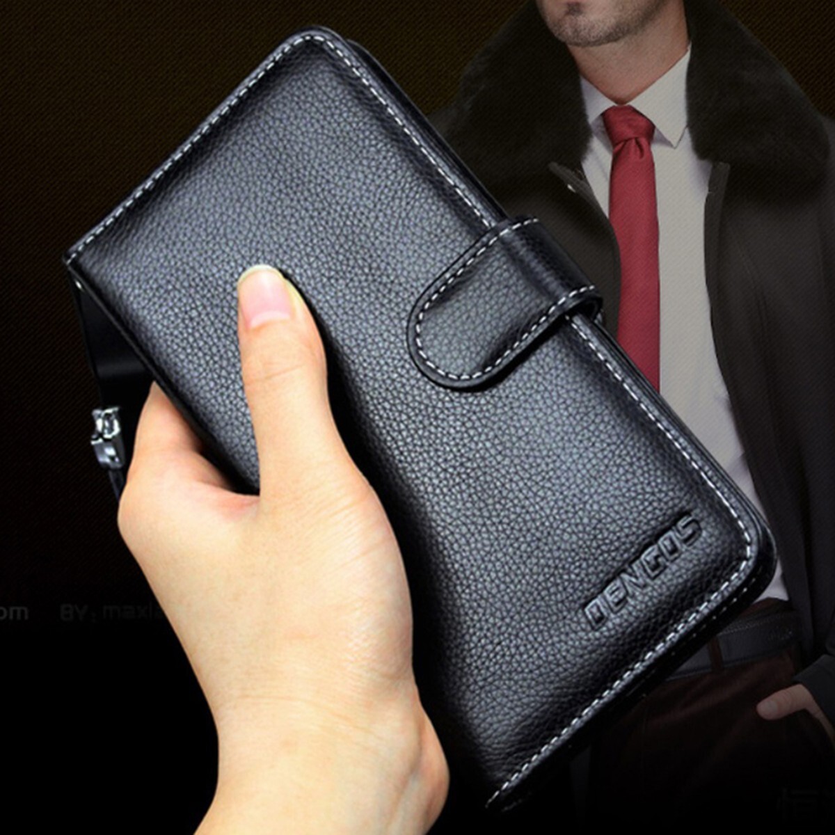 iPhone6 iPhone6s 4.7インチ 高級本革 手帳型 スマホケースA 黒色 AB63拍卖