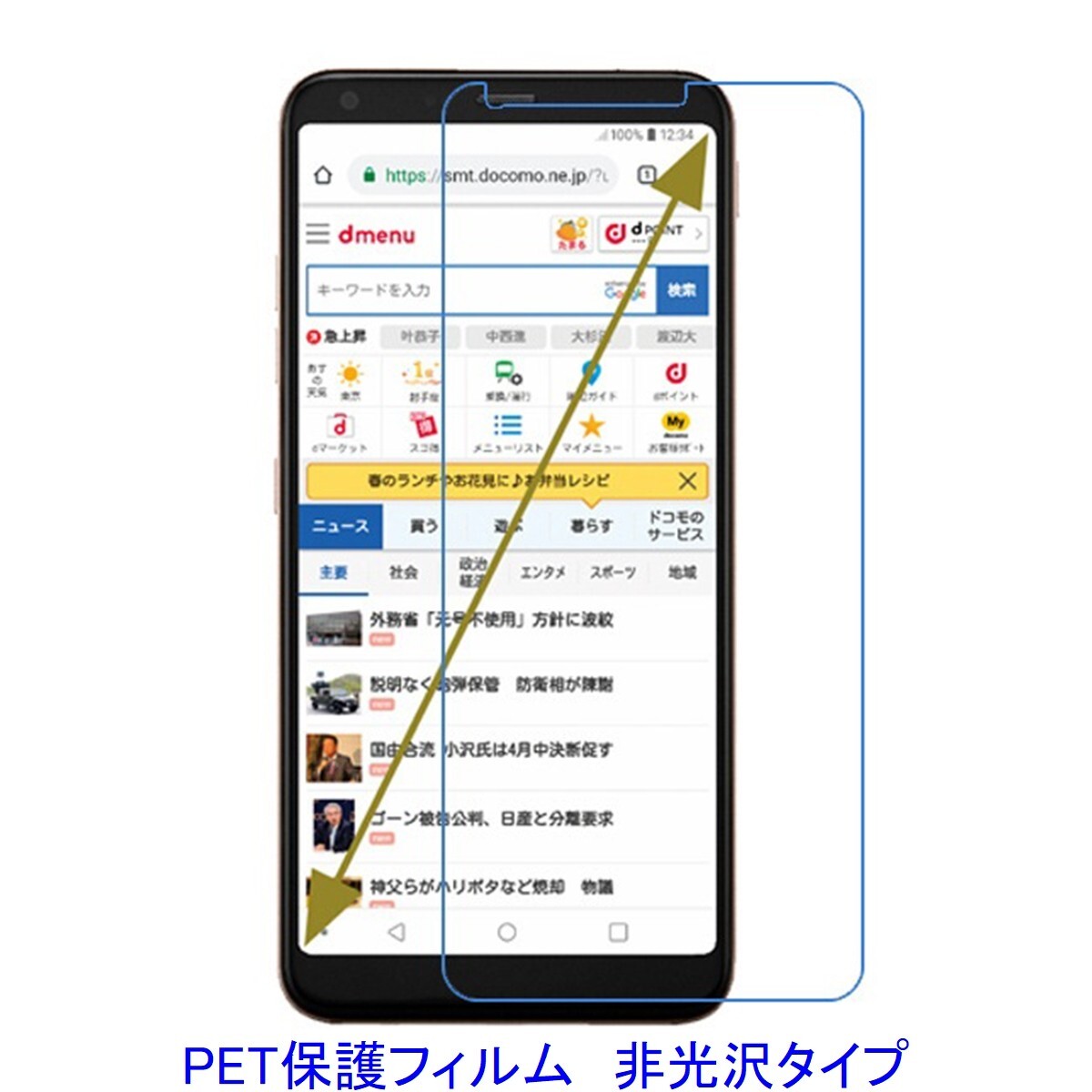 【2枚】 LG style2 L-01L 液晶保護フィルム 非光沢 指紋防止 D042拍卖