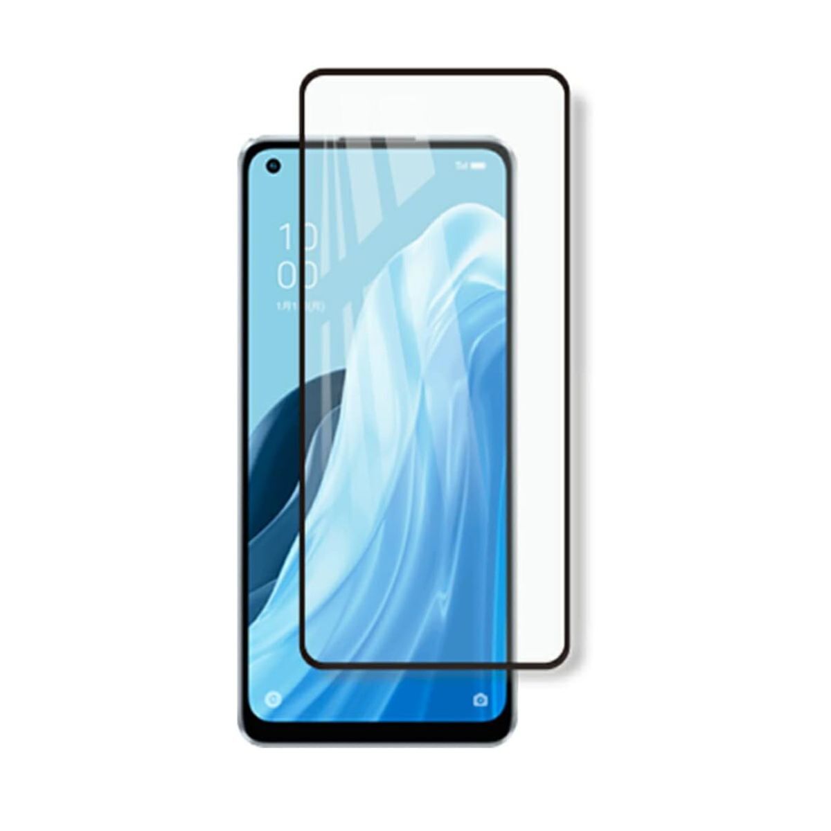 OPPO A54 5G OPG02 6.5インチ 枠黒色 9H 0.26mm 強化ガラス 液晶保護フィルム 2.5D KC50拍卖