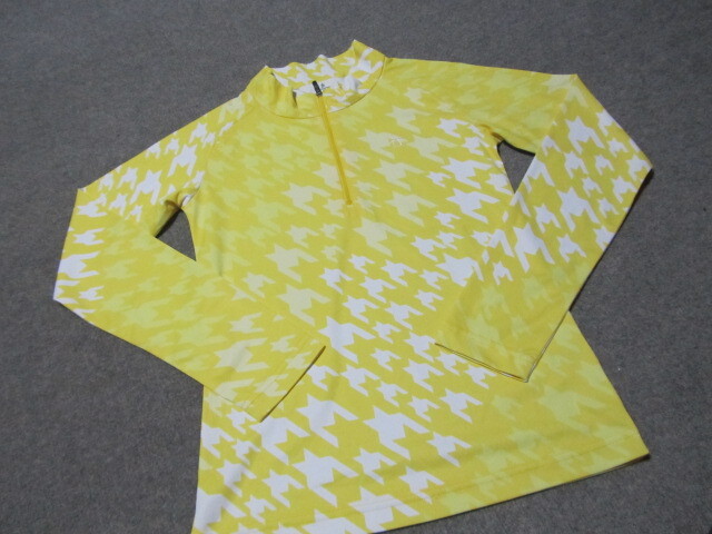 ★マンシング 長袖ゴルフシャツ レディースM イエロー拍卖