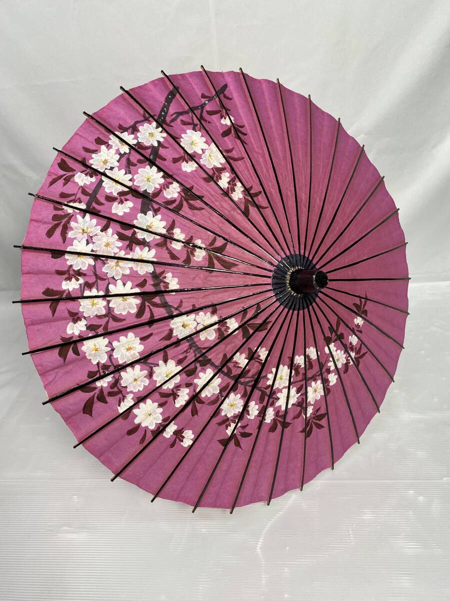 2510-257 現状品 梅柄 和傘 梅柄 踊り傘 コスプレ 番傘 紙傘拍卖