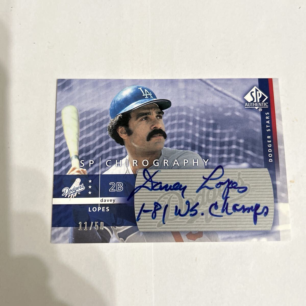 デイビー・ロープス2003年UpperDeckSpAuthentic SpChirography限定11/50直筆サインカード直書き/大谷翔平ロサンゼルスドジャースレジェンド拍卖