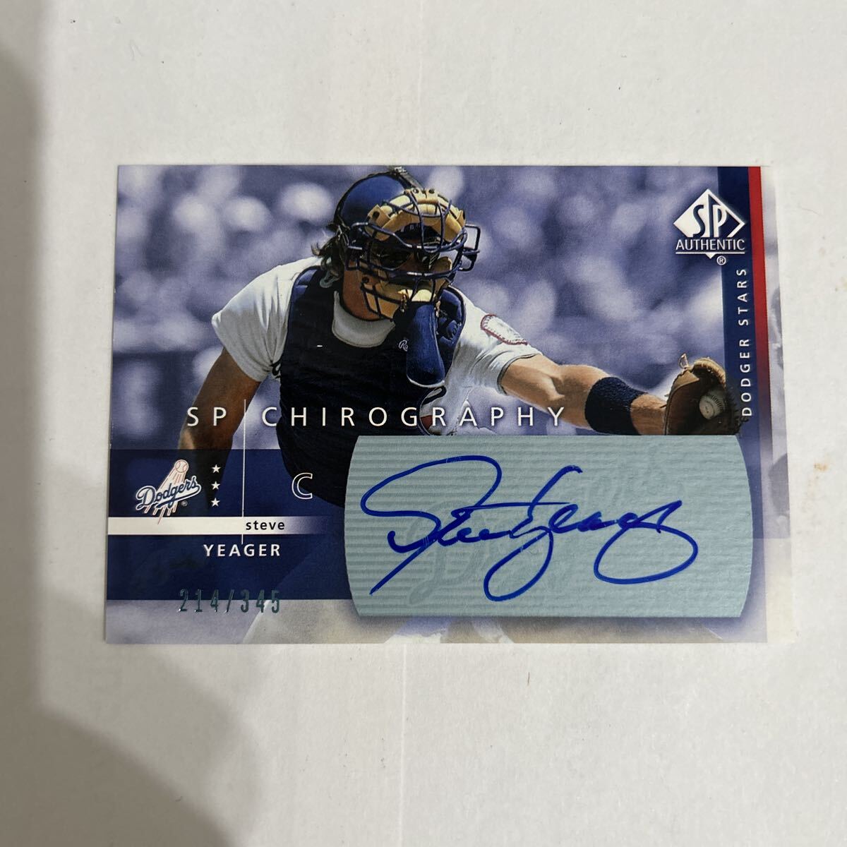 スティーブ・イエーガー2003年UpperDeckSpAuthentic SpChirography限定214/345直筆サインカード直書き/大谷翔平所属ドジャースレジェンド拍卖