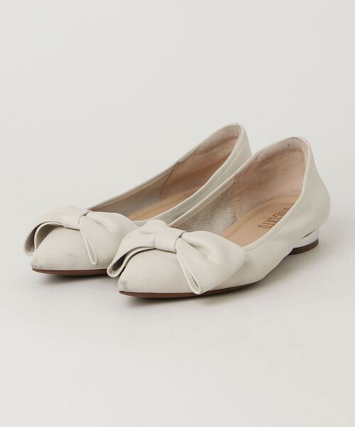 「STACCATO」 フラットパンプス 22.5cm ホワイト レディース拍卖