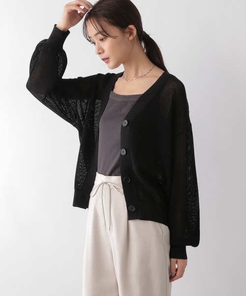 「GLOBAL WORK」 ニットカーディガン LARGE ブラック系その他 レディース拍卖