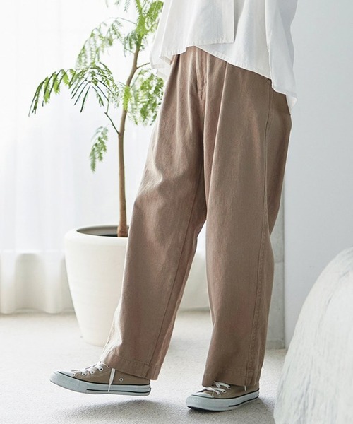 「Sunny clouds」 チノパンツ LARGE ベージュ レディース拍卖