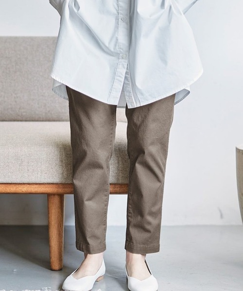 「Sunny clouds」 チノパンツ MEDIUM オリーブ レディース拍卖