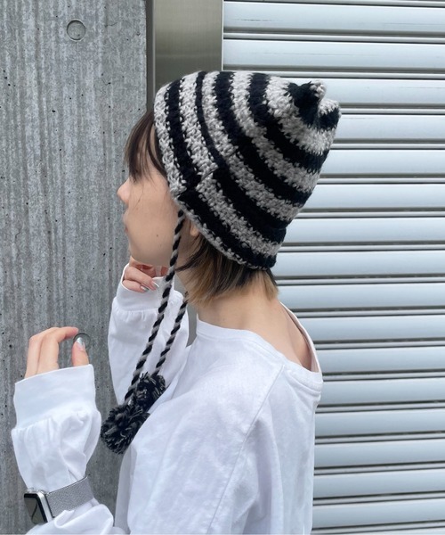 「HIKA」 ニットキャップ FREE グレー系その他 レディース拍卖