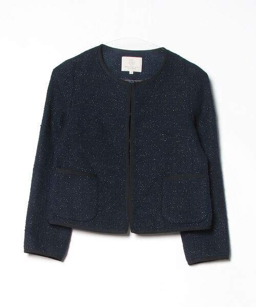 「BEAUTY&YOUTH UNITED ARROWS」 ノーカラージャケット SMALL ネイビー レディース拍卖