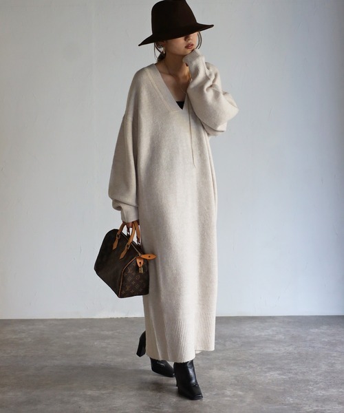 「Bonjour Sagan」 ニットワンピース FREE アイボリー レディース拍卖