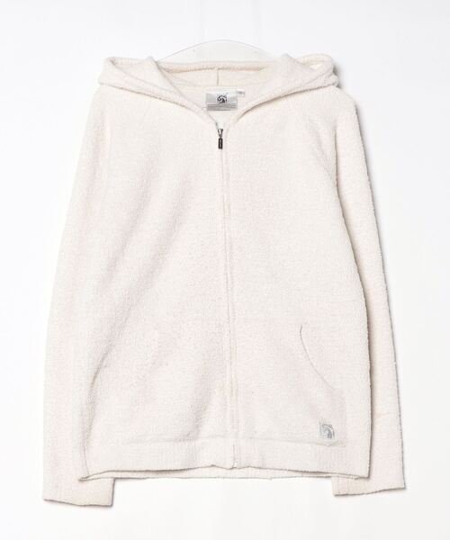 「Kashwere」 ワンポイントニットパーカー S ホワイト レディース拍卖