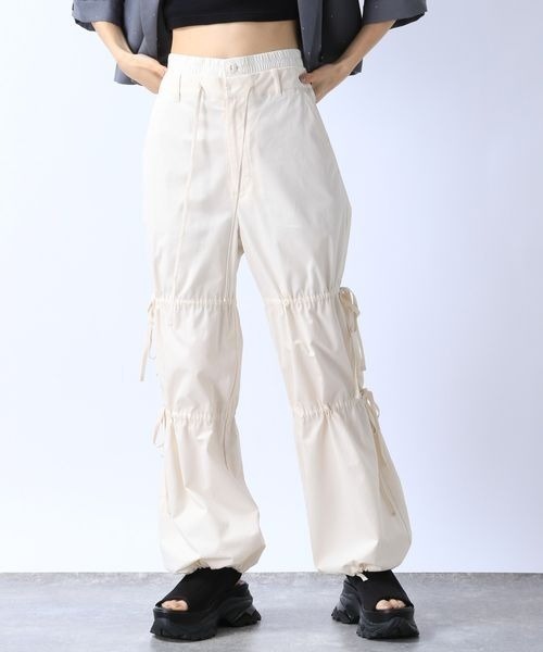 「JEANASIS」 カーゴパンツ SMALL オフホワイト レディース拍卖