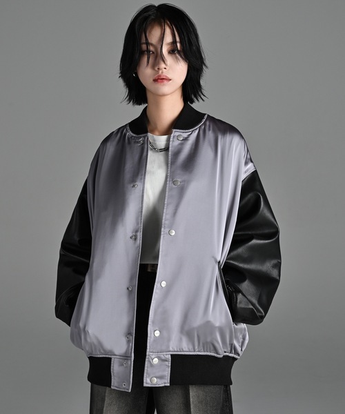 「ADRER」 スタジャン SMALL シルバー メンズ拍卖