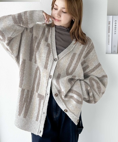 「classicalelf」 ニットカーディガン X-LARGE グレイッシュベージュ レディース拍卖