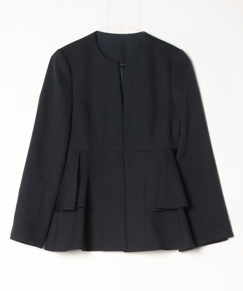 「RUIRUE BOUTIQUE」 ノーカラージャケット S ネイビー レディース拍卖